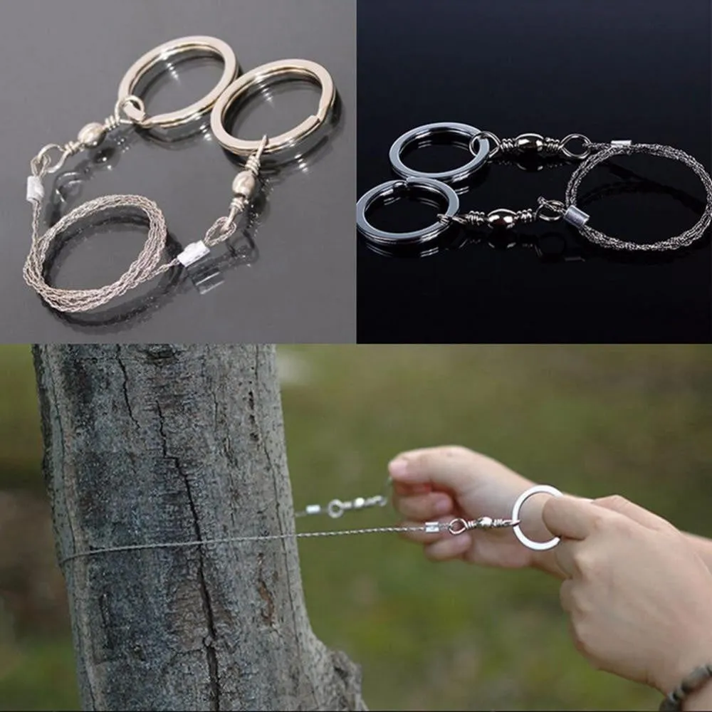 Portable Survival Gear Steel Wire Saw Manual Hand Steel Rope Chain Travel Tool/ Outdoor