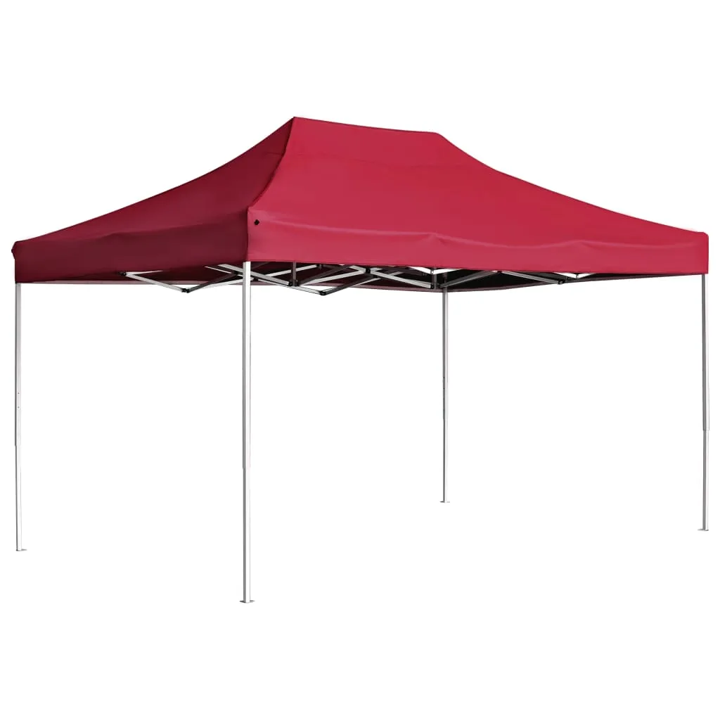 Professional Folding Party Tent Aluminium 4.5x3 m Wine Red