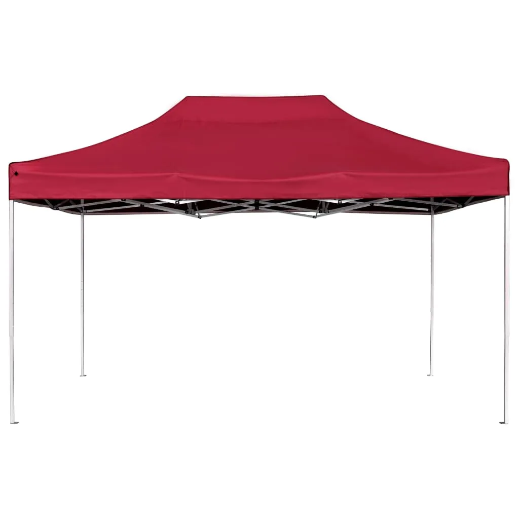 Professional Folding Party Tent Aluminium 4.5x3 m Wine Red