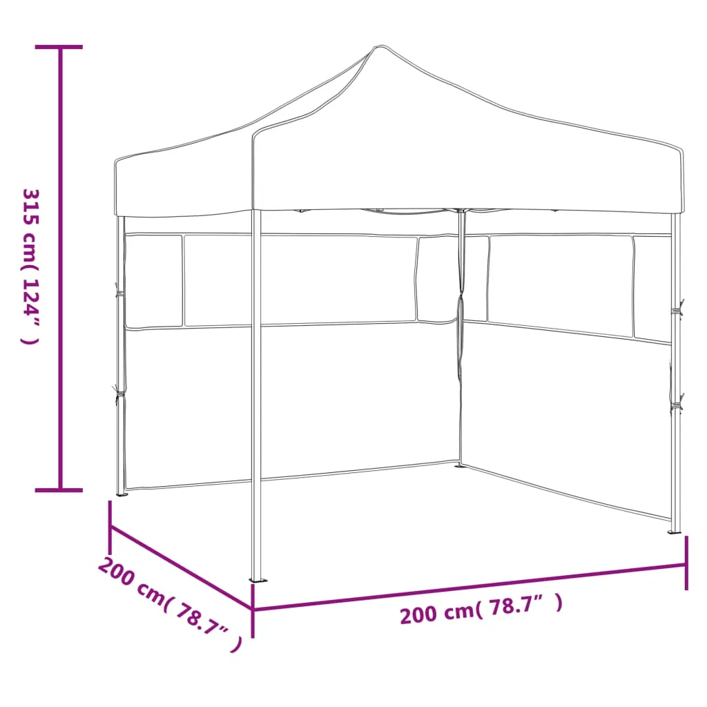 Professional Folding Party Tent with 2 Sidewalls 2x2 m Steel Anthracite