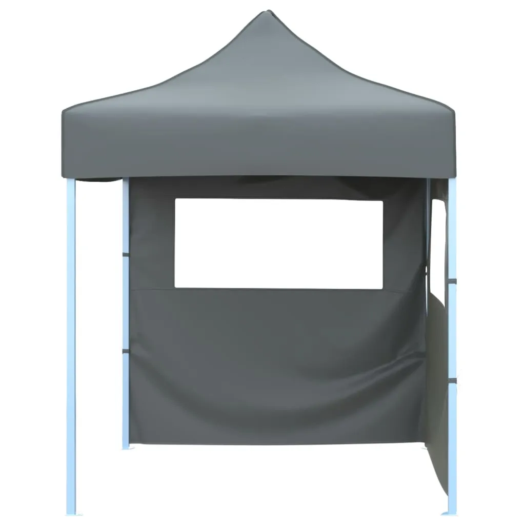 Professional Folding Party Tent with 2 Sidewalls 2x2 m Steel Anthracite