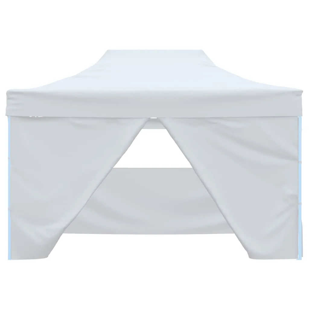 Professional Folding Party Tent with 4 Sidewalls 3x4 m Steel White