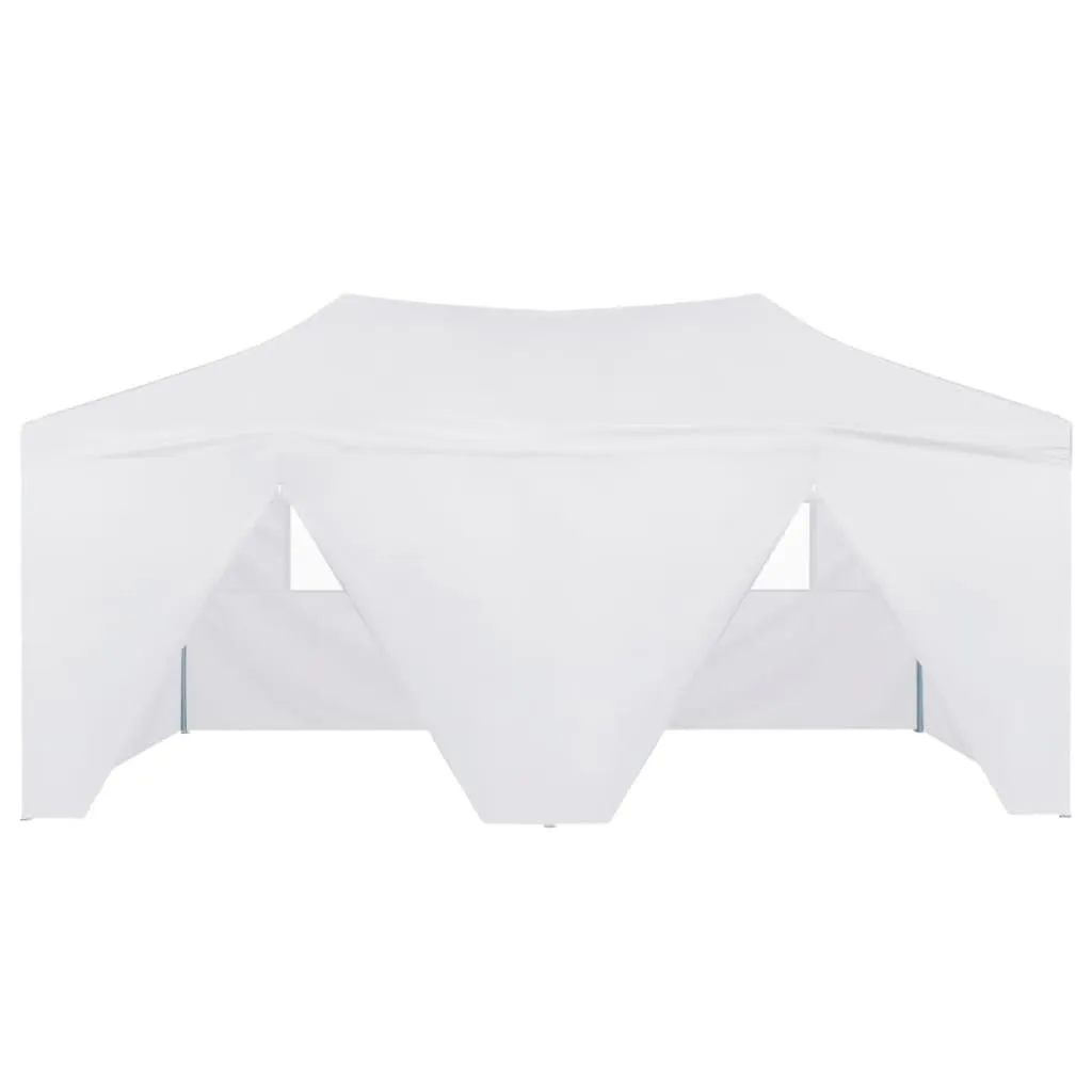 Professional Folding Party Tent with 4 Sidewalls 3x6 m Steel White