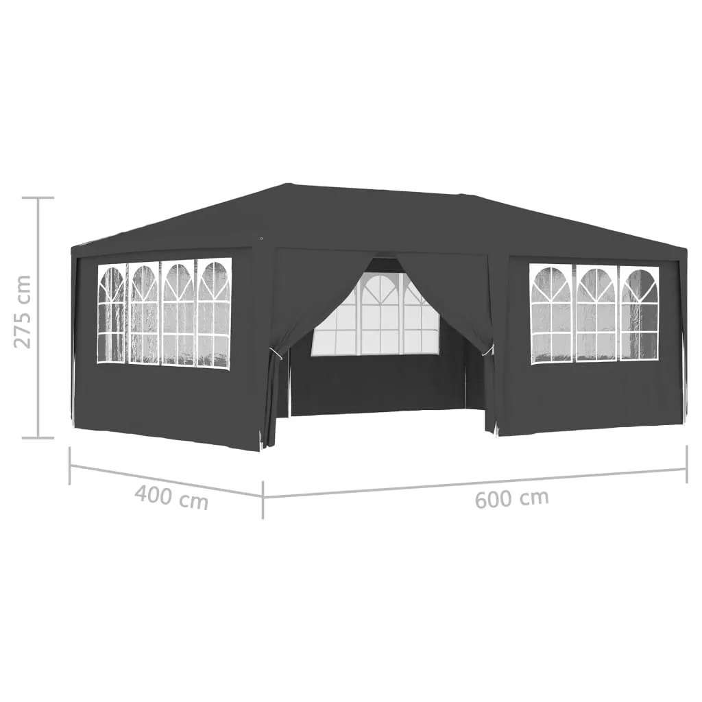 Professional Party Tent with Side Walls 4x6 m Anthracite 90 g/m?