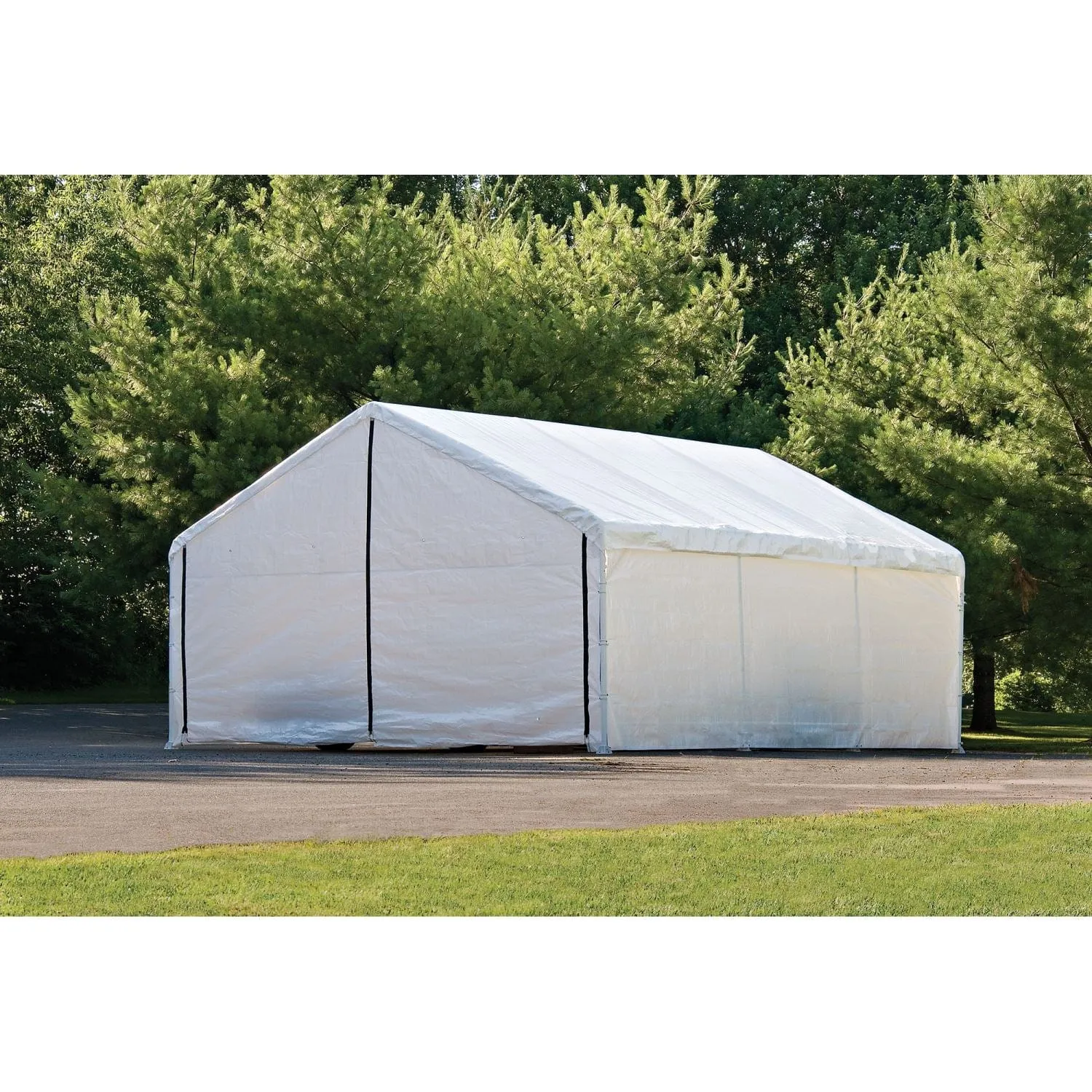 ShelterLogic | Canopy Enclosure Kit 18 × 40 ft. White (FR Rated - Frame and Canopy Sold Separately)