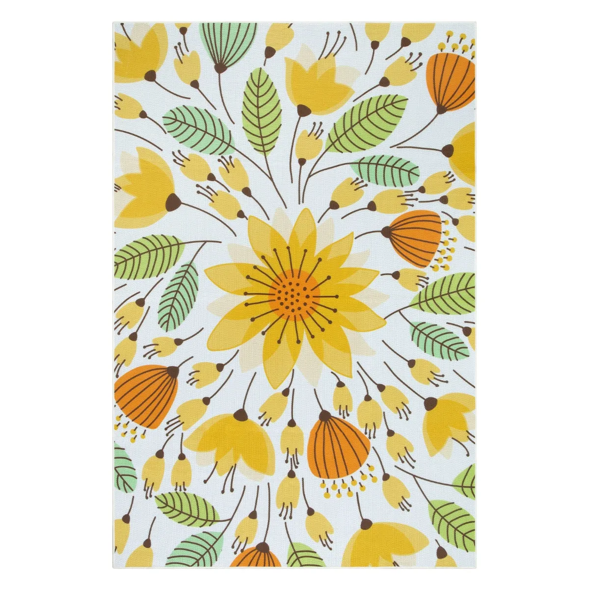 Soleil Floral Yellow Indoor Outdoor Rug