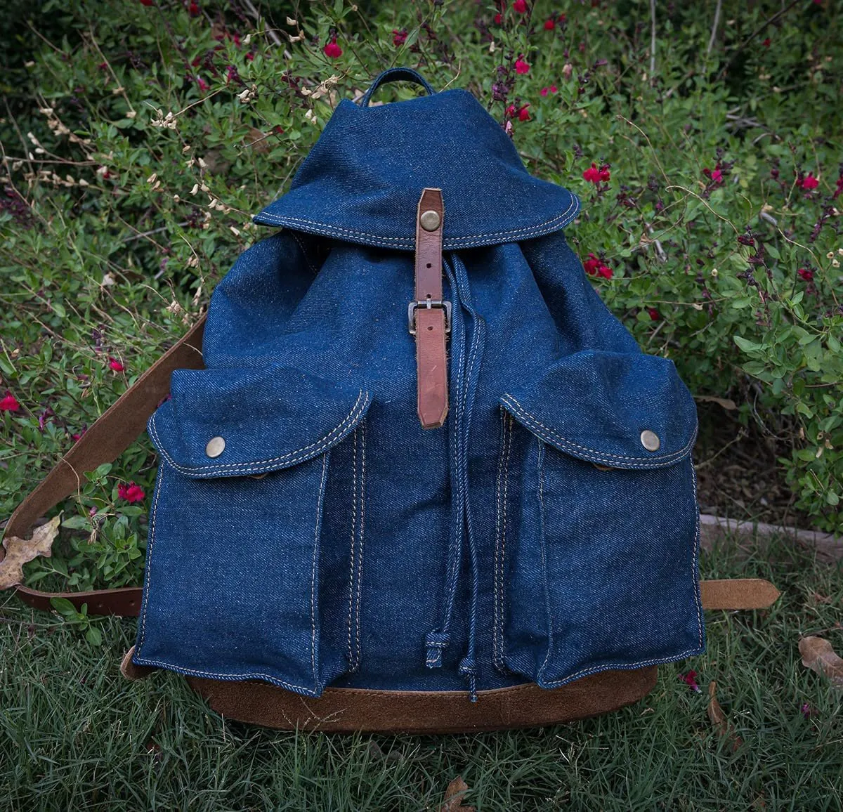 STS Ranchwear Blue Bayou Denim Knapsack Backpack