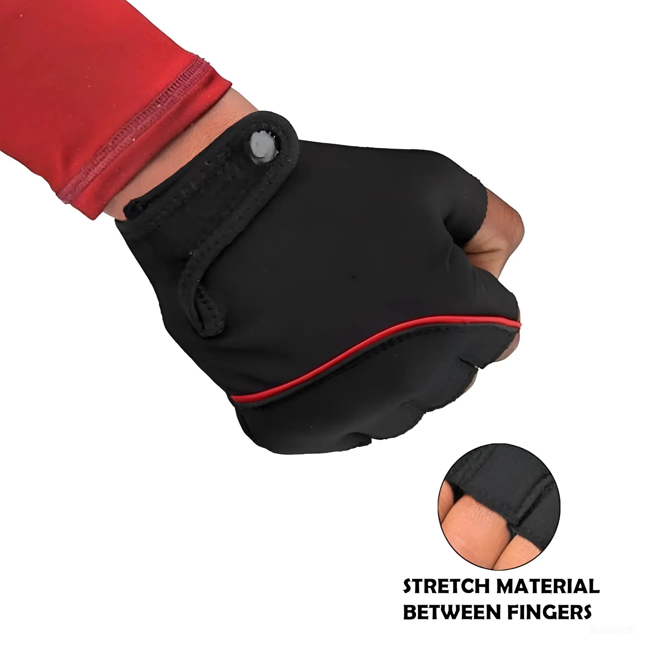 STYLERA Sports Glove for Unisex, Gloves Gym Workout, Gym Accessories Men, Gym Gloves Men Workout, Sport Glove, Fitness Gloves, Grip Gloves, Exercise Gloves (Pack of 1 Pair, RED Black)