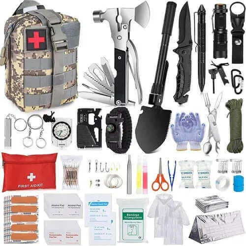 Survival Kit,105Pcs Survival Gear First Aid Kit with Molle System