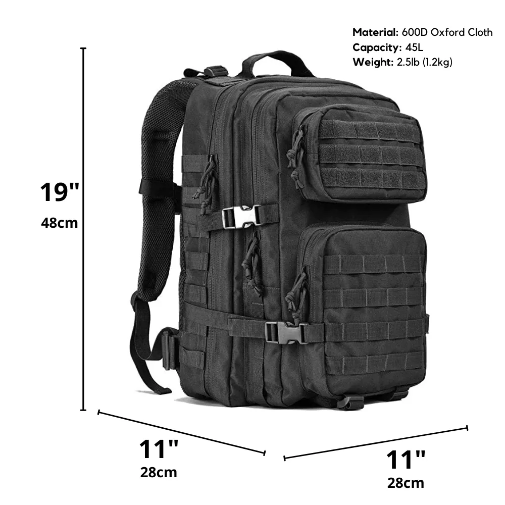 Tactical Military 45L Molle Rucksack Backpack by Jupiter Gear