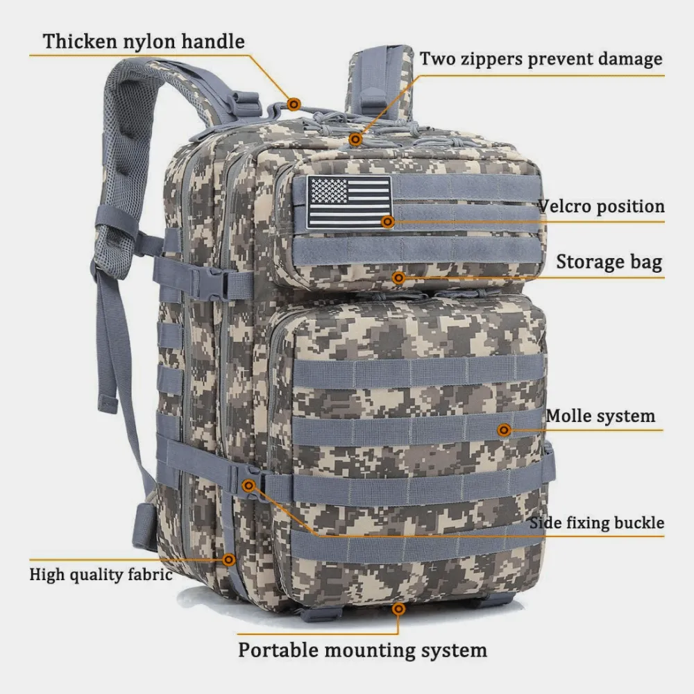 Tactical Military 45L Molle Rucksack Backpack by Jupiter Gear