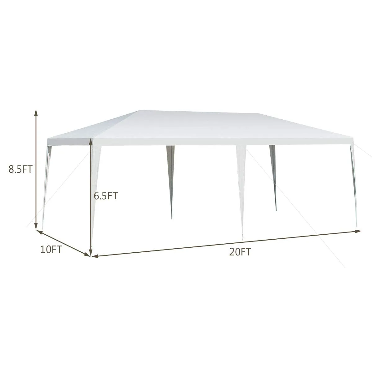 Tangkula 10 x 20 Feet Canopy Tent, Waterproof Wedding Canopy with Wind Rope, Outdoor Shelter Pavilion for Parties