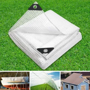 Tarp Camping Tarps Poly Tarpaulin Heavy Duty Cover 135gsm White 9 x 12m