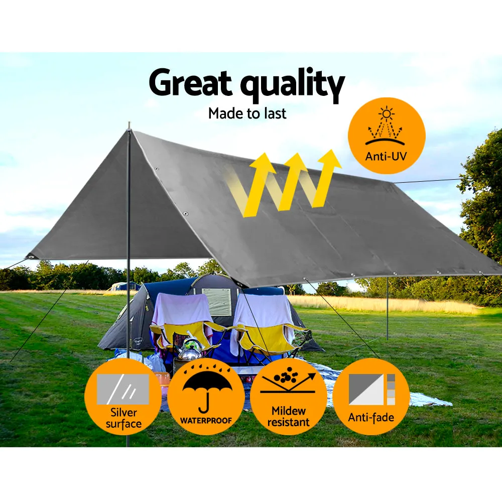 Tarp Camping Tarps Poly Tarpaulin Heavy Duty Cover 180gsm Silver 6 x 9m