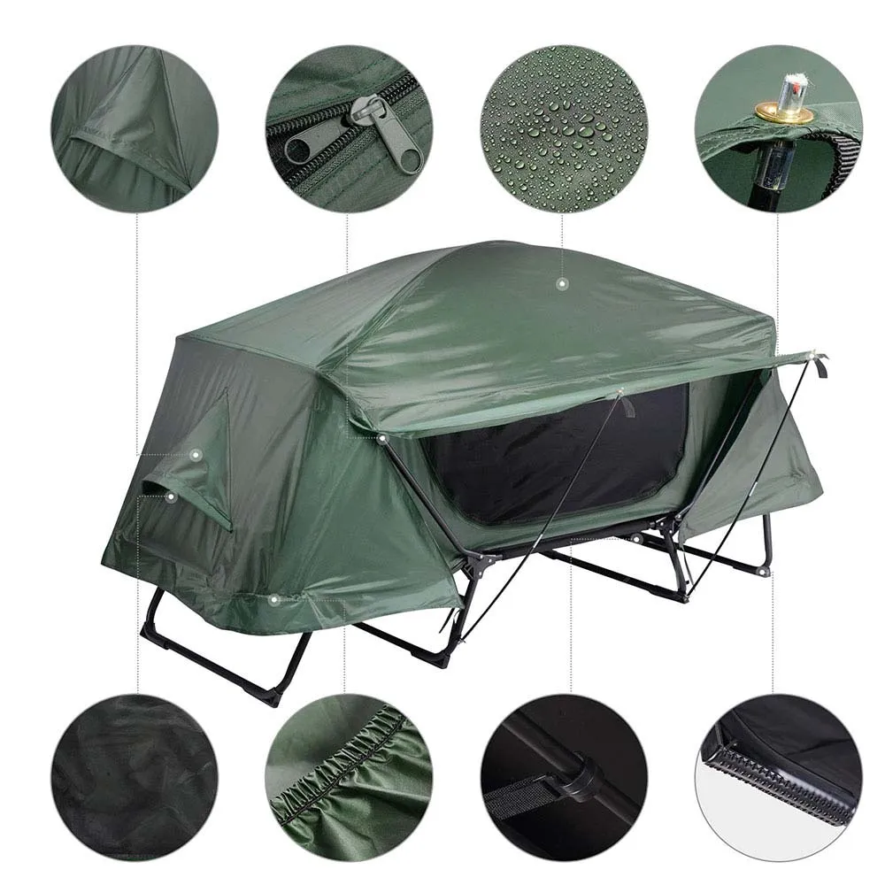 TheLAShop Single Cot Tent Camp Bed Tent Rain Fly Green