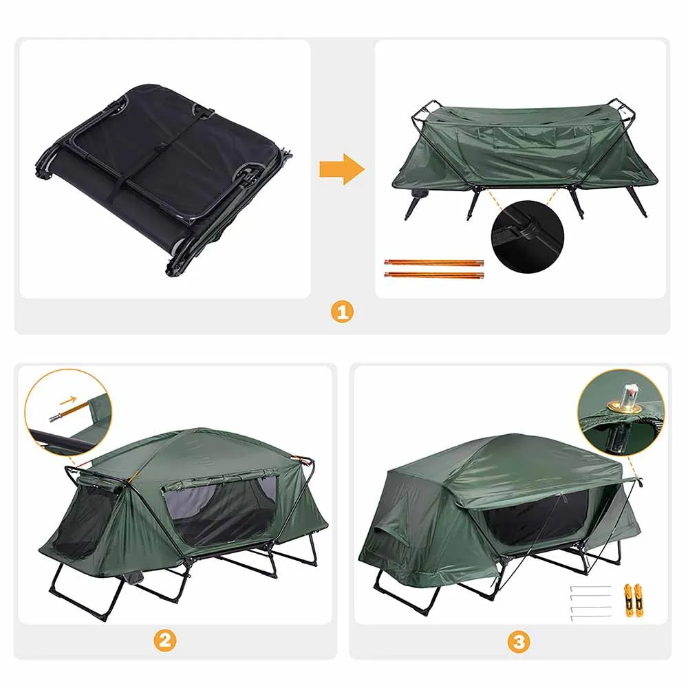 TheLAShop Single Cot Tent Camp Bed Tent Rain Fly Green