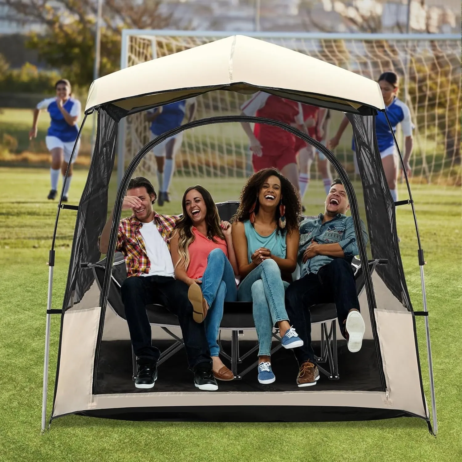 valiant LILYPELLE Sports Tent, Instant Pop-Up Tent Shelter Outdoor Clean Bubble Tent, Provides Rain Tent Protection for Watching Sports Events, Camping, Fishing, Cheering, and Parades, Khaki