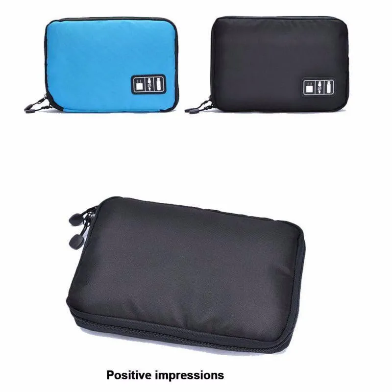 Waterproof Travel Kit- Nylon Cable Holder Bag/ Electronic Accessories USB Drive Storage Case Bag