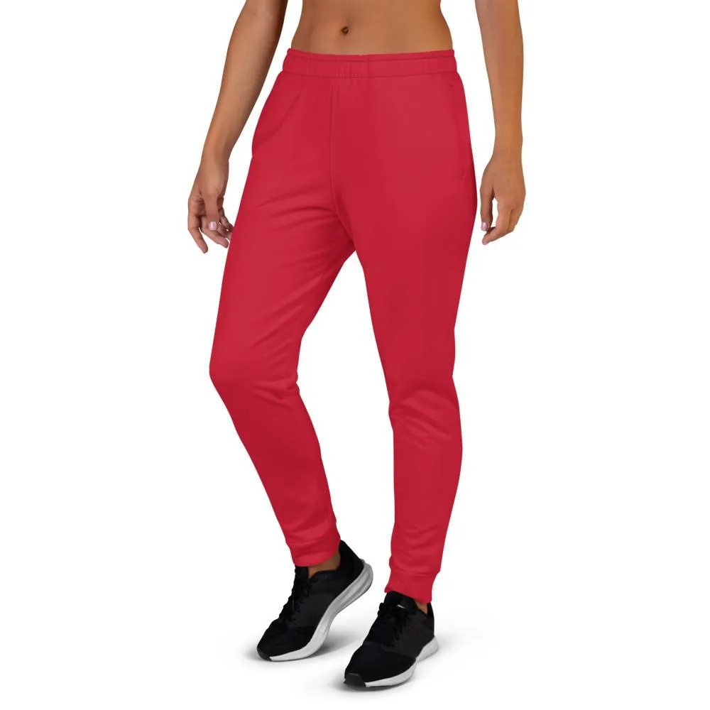 Women's Joggers, Solid Red