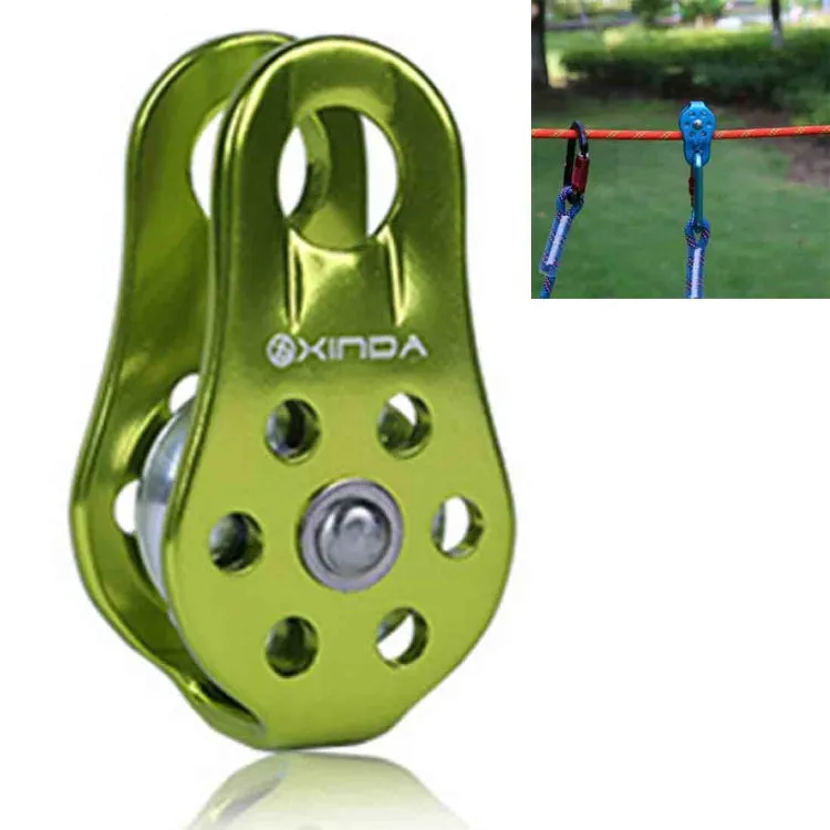 XINDA XD-8610 Single Fixed Pulley Mountaineering Rope Climbing Rappelling Survival Equipment(Green)